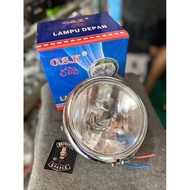 CB Pesek Jute 5.7 in Headlamp Batok Plain Chrome White Glass and Outo pal Reflector RX King Megapro