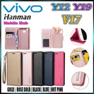 VIVO | Y12 | Y19| V17 |  Hanman Flip Case | Pouch With Card Slot | Tempered Glass