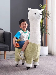 Alpaca Chair Internet Celebrity Stool with Wheels Doll Chair Creative Living Room Decoration Large S