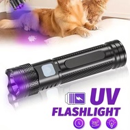 365nm Uv Led Flashlight Multifunctional Zoom Usb Rechargeable Black Waterproof Finder Stain O0c4