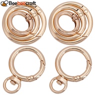1set 6pcs 3 styles Alloy Spring Gate Rings with Rings Light golden 39-39.5x27x5.5-6mm Hole: 9-9.5x5-