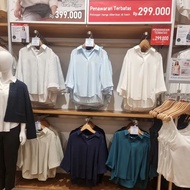 Uniqlo Rayon blouse, Skipper collar, 3/4 sleeves, jastip entrustment service