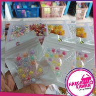 Manik manik mote bentuk candy permen warna pastel bening ukuran 8mm