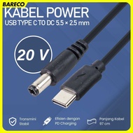 USB Type C to DC Power Cable 5.5x2.5mm CCTV Router Charger 97cm - PA12M