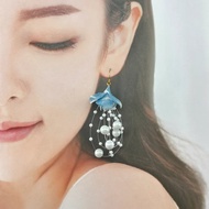Tide 潮汐藍色夢幻多層次珠光感耳環