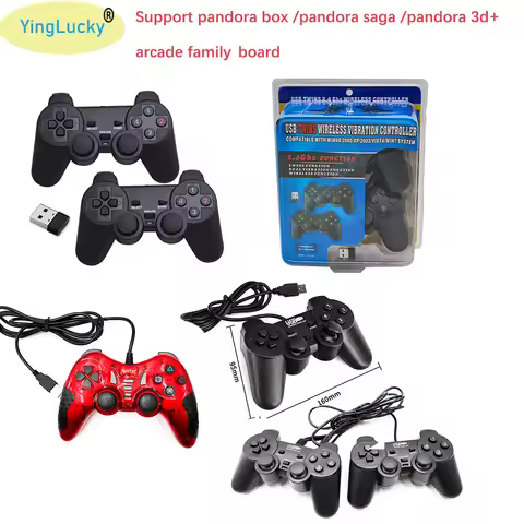 New Double Wired Wireless Joypad For Pandora Box 3D Pandora's DX Gaming Controller Arcade Board PC C