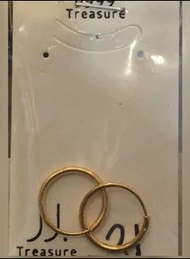 黃金純金9999簡約圓圈耳環 光面圓圈造型 重0.21錢 pure gold earrings 24k 9999 circle