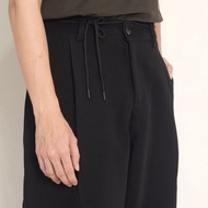 Common Until - Rope Barrel-leg Trousers (Cream / Black) กางเกงทรงบาเรล กางเกงขายาว ทรงขาบอลลูน