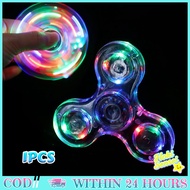Fidget Spinner LED Light Crystal Spinner Rainbow Fidget Stress Toy for Boys