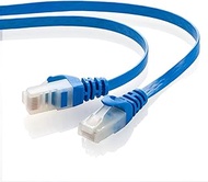 Sanwa Supply LAN Cable CAT6 Flat (6.6 ft (2 m) W Structure That Does Not Break Claws Blue LA-FL6TS-0