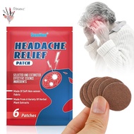 boomfashion 6 Pcs/Bag Of Headache Relief Patch To Treat Migraine Dizziness Pain Relief And And Head 