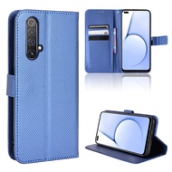 Realme X3 Super Zoom Casing Flip Phone Holder Stand Realme X3 Super Zoom Case Wallet PU Leather Back
