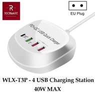 ROCKWARE WLX-T3P - 4 USB Port Charger PD and QC 3.0 - 4 Port Charger *