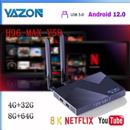 H96 MAX V58 TV Box  Rockchip RK3588 Android 12 Octa Core 8GB DDR4 RAM 64GB ROM 1000M Ethernet WIFI6 5G Dual WIFI 8K Medi