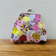 Handmade Kiss Lock Wallet - Japanese Pattern - Floral Design - Pink - Purple