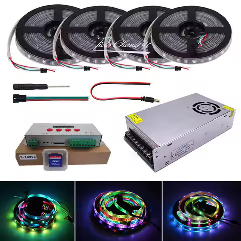 WS2812B 30LED/M Individually Addressable WS2812 Smart RGB Led Strip+ K1000C Programmable Pixel LED C
