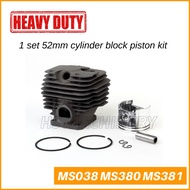 Heavy Duty STIHL 038AV MS380 MS381 Chainsaw Block Piston Cylinder Kit 52mm Mesin Gergaji