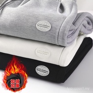 Seluar Kasual Bergaris Bulu Lelaki Musim Gugur Musim Sejuk Trend Baharu Seluar Peluh Wafel Longgar S