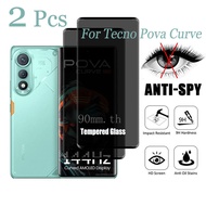 2 Pcs Tecno Pova Curve Privacy Tempered Glass for Tecno Pova Curve Tecno Camon 40 30S Pro Spark 20 P