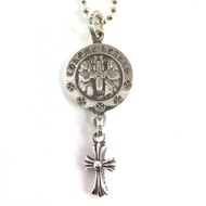 全新 △ CHROME HEARTS 925 天使吊墜圓珠項鍊，24 英寸，銀色，總重 16.0 克，男士款