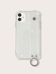 1入組防震閃亮手機殼，附腕帶，相容於 iPhone 15 pro max，漂亮的手機殼，相容於 iPhone 12 pro max。