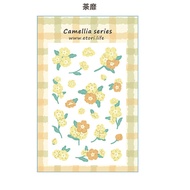 2 Sheets/Pack Camellia Series PET Sticker Bag Cute Artistic Fresh Flowers Student DIY Stationery Decoration Stickers Suitable for Photo Albums Diaries CupsMobile Phones Laptops Luggage Scrapbooks