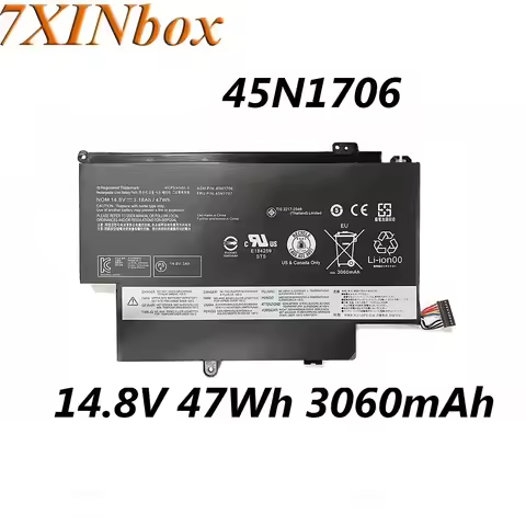 7XINbox 45N1706 45N1707 Laptop Battery 14.8V 47Wh For Lenovo Thinkpad 12.5" S1 Yoga S1-S240 S1-120 2