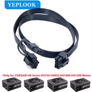 PCIe 8Pin to 8Pin 6+2Pin GPU Power Supply Cable For Corsair HX Series HX750 HX850 HX1000 HX1200 Full