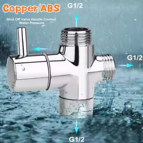 Copper 3 Way Shower Head Diverter Valve G1/2 Three Function Switch Adapter Connector Head faucet seg