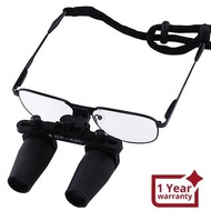 【$包郵$】NDL-040N 4.0 倍放大牙科放大鏡，棱鏡開普勒式鎳合金框架，牙科手術醫用雙筒望遠鏡，40 毫米景深+ 65 毫米視場+ 420 毫米工作距離放大鏡，翻轉式柔性光學玻璃放大鏡牙科