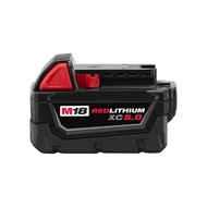 Milwaukee 18V M18 ลิเธียมแดง 5.0 / 6.0AH แบตเตอรี่และเครื่องชาร์จ แบตเตอรี่ความจุสูง Battery and cha