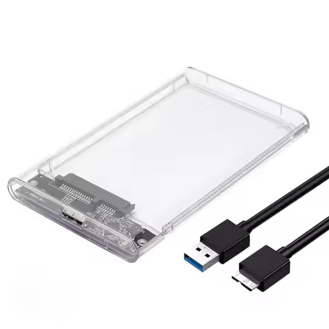 USB 3.0/Type C HDD Enclosure 2.5 Inch For SATA SSD External Hard Drive Case High-Speed Clear Harddis
