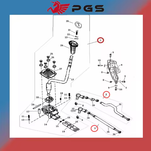 Shifter Assy Mounting ang Shift rod end SET For Buyang Feishen 300cc FA D300 H300 G300 4.6.01.3000 4