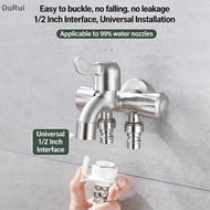 [RUI] Stainless Steel 3 Way Faucet Three Tap Bathroom Kitchen Water Washer Tap Faucet {OuRui}