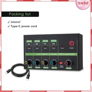 [lswbd] Mini Audio Mixer 4 Channel 6.35mm Audio Input Interface Stereo