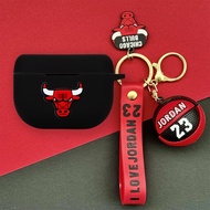 For Jabra Elite 10 Case Creative Basketball Keychain Pendant Jabra Elite 8 Active Silicone Soft Case