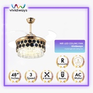 K2 VIVIDWAYS CRYSTAL CEILING FAN N81