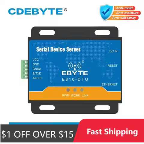 RS485 to Ethernet RJ45 Serial Port Server Transparent Transmission TCP UDP 100M Full Duplex Modbus R