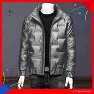 [KC] Men Down Jacket Windproof Down Jacket Stylish Men's Down Jacket for Winter Warm and Trendy Outerwear for Southeast Asian Men