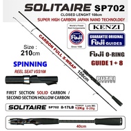 JORAN KENZI SOLITAIRE 702 Spinning 210cm Casting Rod X-Wrap Solid Carbon Fuji Guides 4-12lbs 6-15lbs