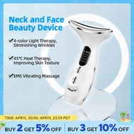 CkeyiN 4 Color Neck Beauty Device EMS Face Lifting Machine Double Chin Remover LED Anti Wrinkle Skin Tightening Facial Massager