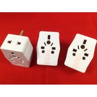 3 pieces Travel 13 Amp 3 Pin Multi Socket with Fuse (White)