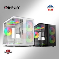Inplay Seaview Pavilion Dual Chamber Mesh + Tempered Glass + Fans MATX Desktop PC Case Pavillion