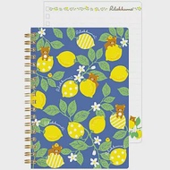 San-X 拉拉熊水果檸檬園系列線圈筆記本。深藍