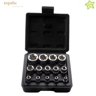 GORROS 14PCS/Set Hexagon Socket Nut Socket, External Hex E4-E24 Wrench Head Star Socket Set, With St