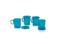 Tupperware Blossom Pitcher (1) 2.3L / Blossom Mugs (4) 350ml Blue