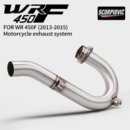 For WR450F 2007-2015 YZ450F 2007-2009 Header Link Tube Motorcycle Exhaust Connect Muffler