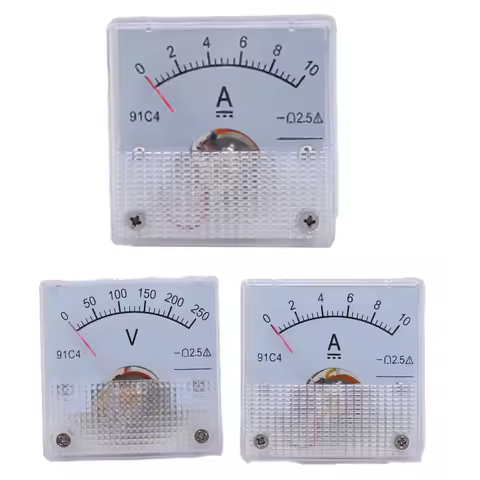 91C4 DC ammeter pointer milliammeter 50mA500mA1A2A50A/75mV shape 45 * 45mm.