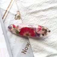 【和風薔薇】永生花髮夾 薔薇乾燥花 橢圓形髮夾 真花髮夾 禮物