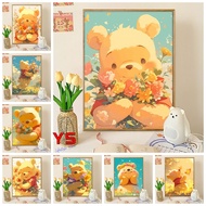 Victory✨-30*40cm/40*50cm Cartoon Cartoon Winnie the Pooh Bouquet Paint By Numbers canvas painting oi